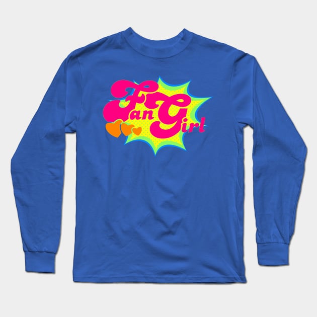 Fan Girl Comic Book Long Sleeve T-Shirt by AlondraHanley